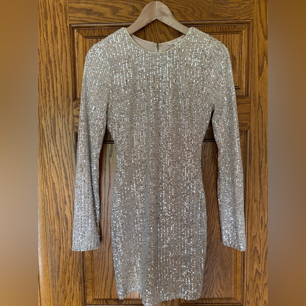 Long sleeve sequin dress